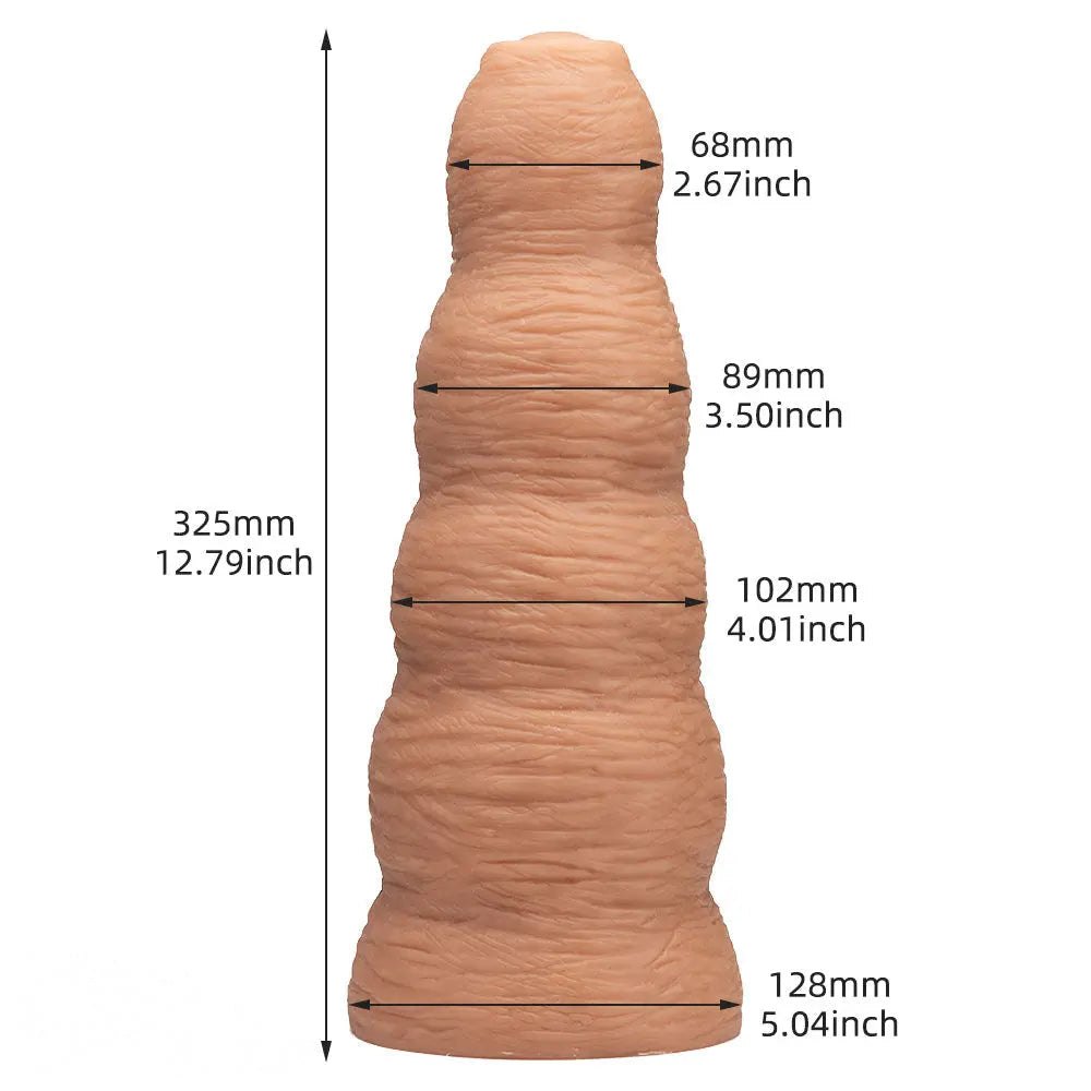 Flesh tone ribbed realistic pvc dildo, photo 5