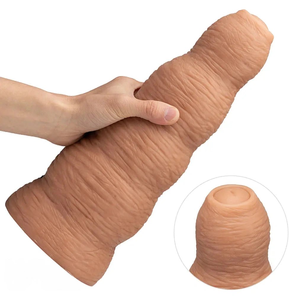 Flesh tone ribbed realistic pvc dildo, photo 6