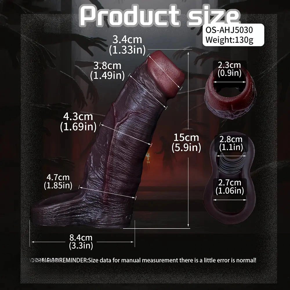 Coffee-tone ring-base penis sleeve, photo 5