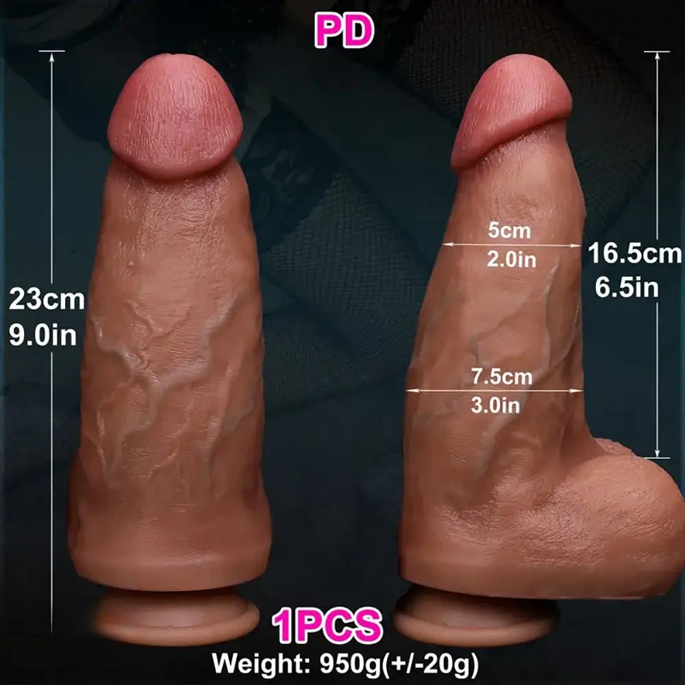 Thick silicone dildo with suction base, photo 4