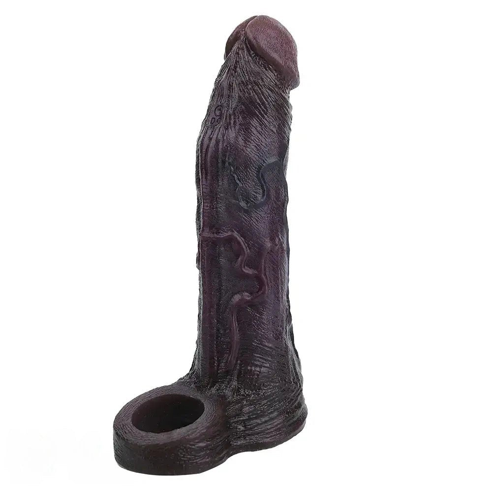 Coffee thick silicone dildo sleeve, photo 1