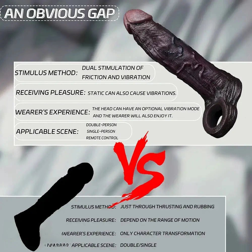 Coffee thick silicone dildo sleeve, photo 5
