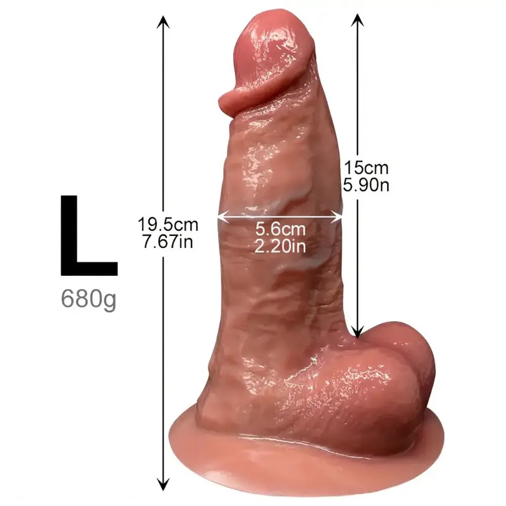 Flesh silicone thick realistic dildo, photo 9