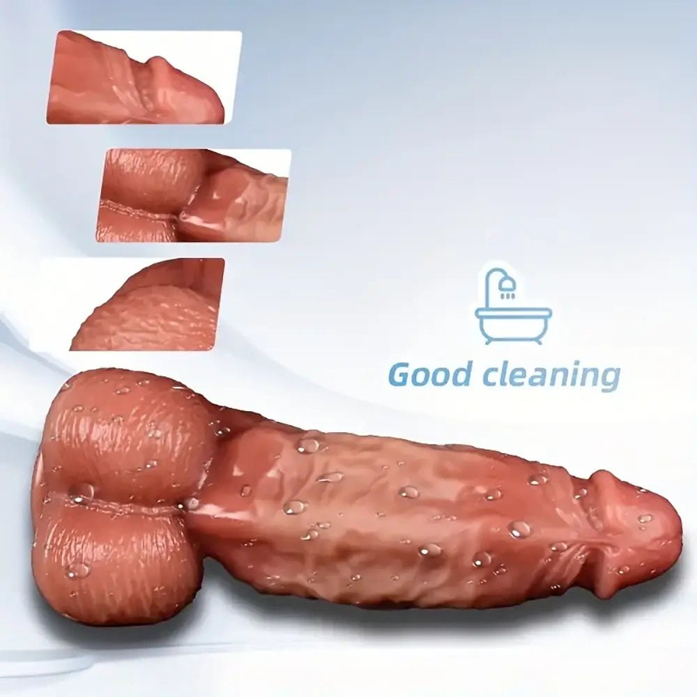 Brown thick silicone realistic dildo, photo 2