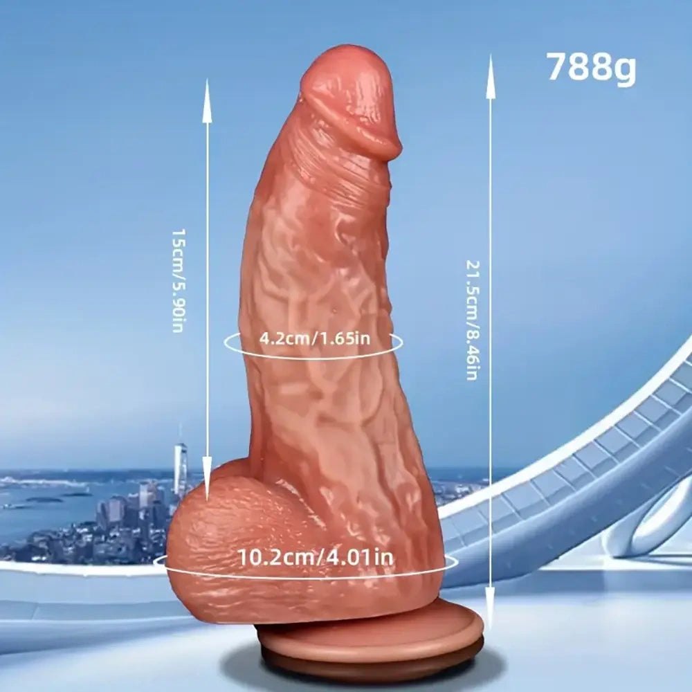 Brown thick silicone realistic dildo, photo 6