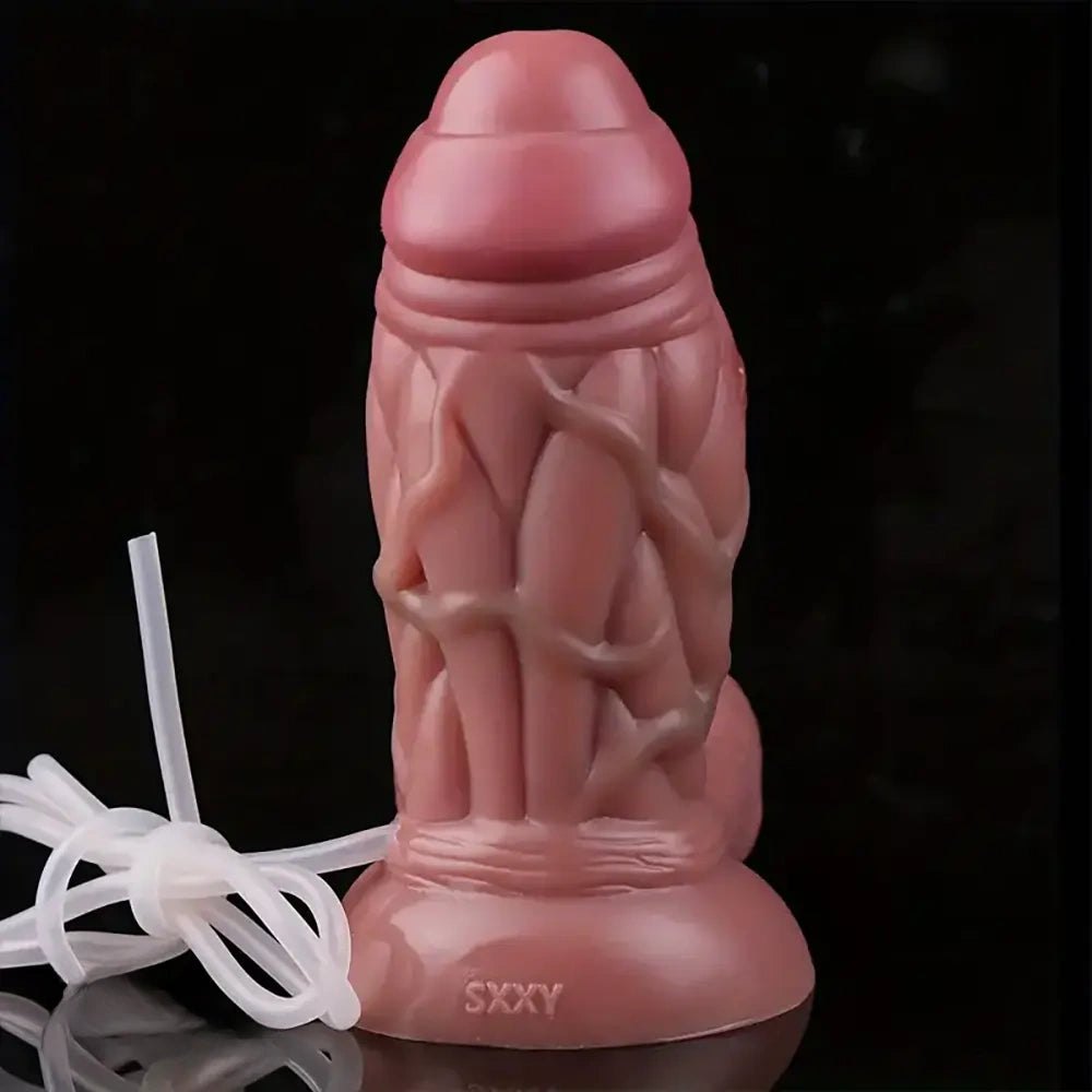 Silicone realistic dildo with stitched texture and suction cup base, photo 4