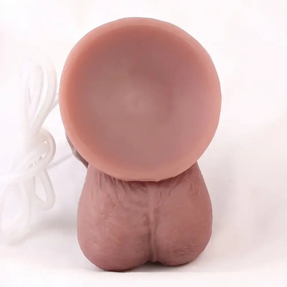Silicone realistic dildo with stitched texture and suction cup base, photo 5