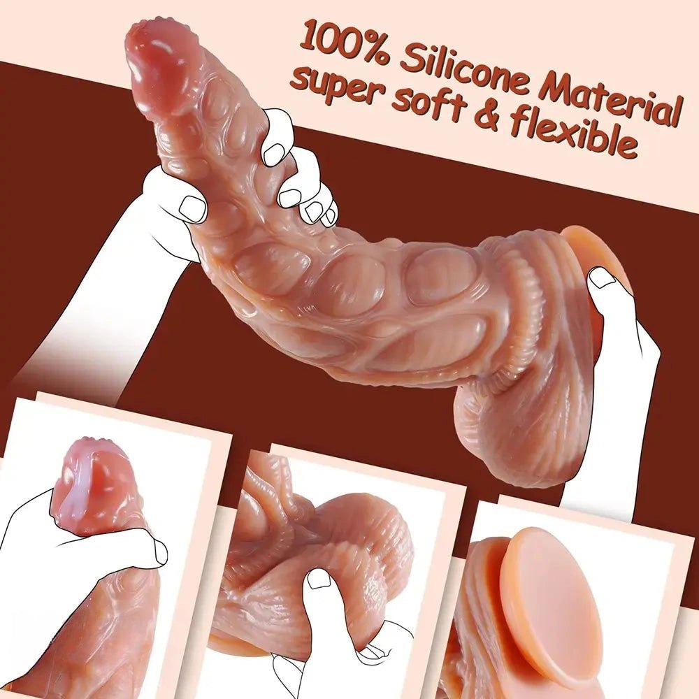 Flesh-tone silicone suction cup dildo, photo 5