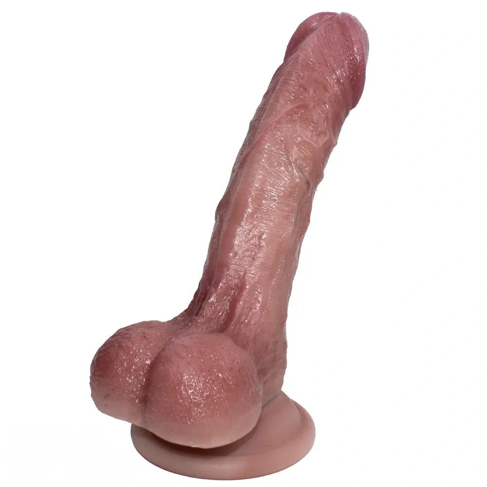 Flesh-tone thick suction cup dildo, photo 1