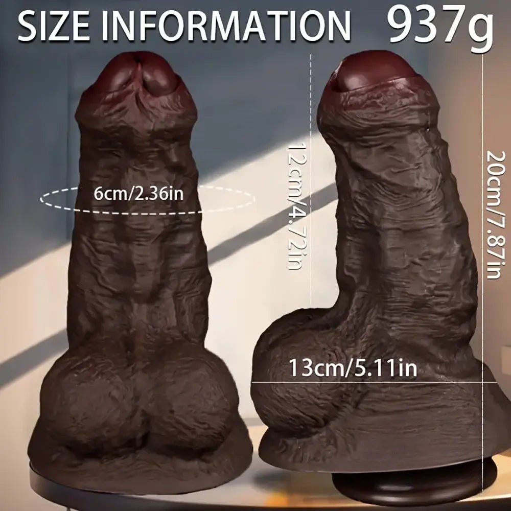 Ebony thick suction cup dildo