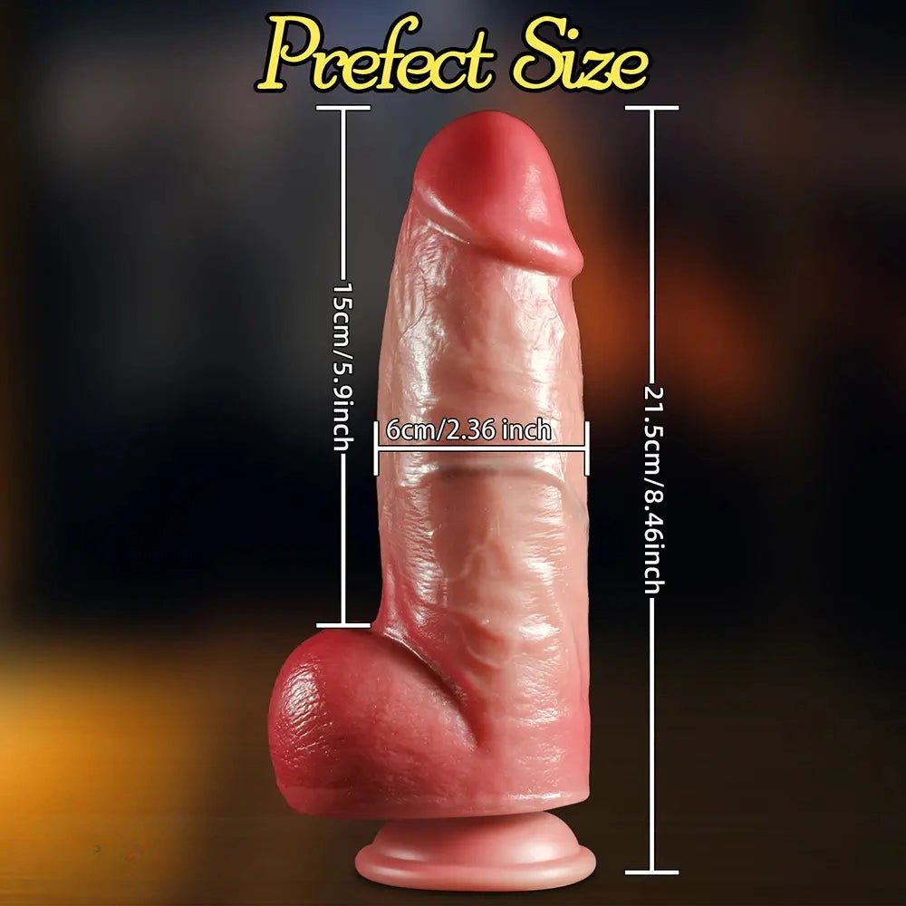 Flesh silicone thick thrusting dildo, photo 8