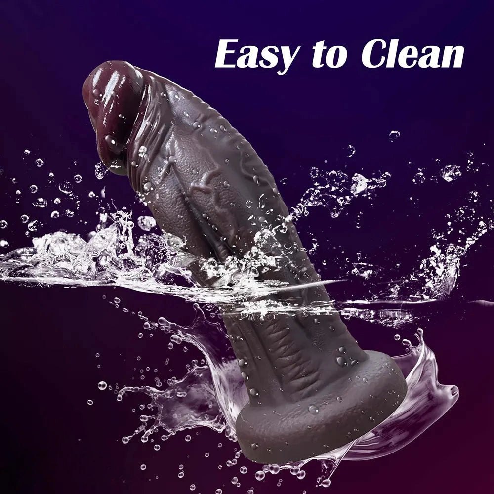 Thick veined silicone dildo with suction cup base, photo 11