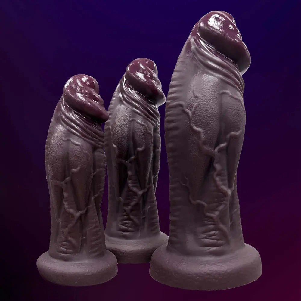 Thick veined silicone dildo with suction cup base, photo 14