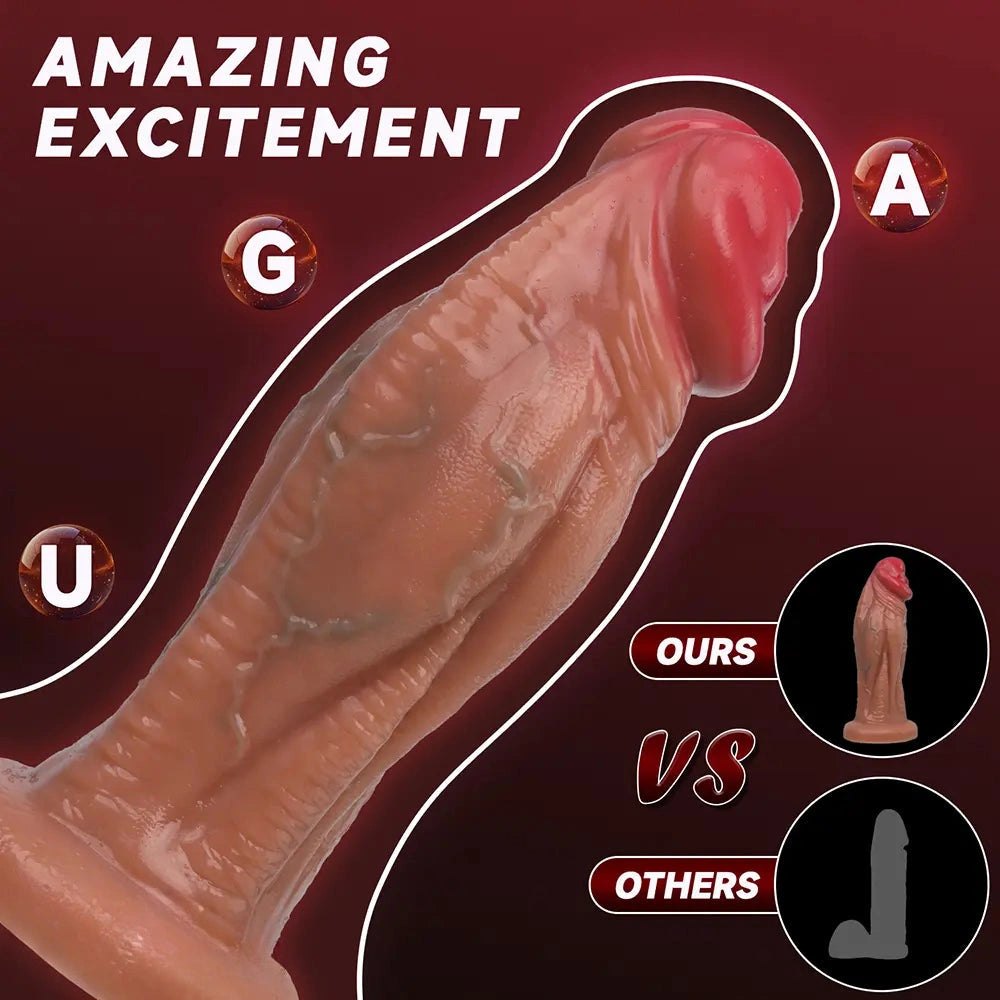 Thick veined silicone dildo with suction cup base, photo 4