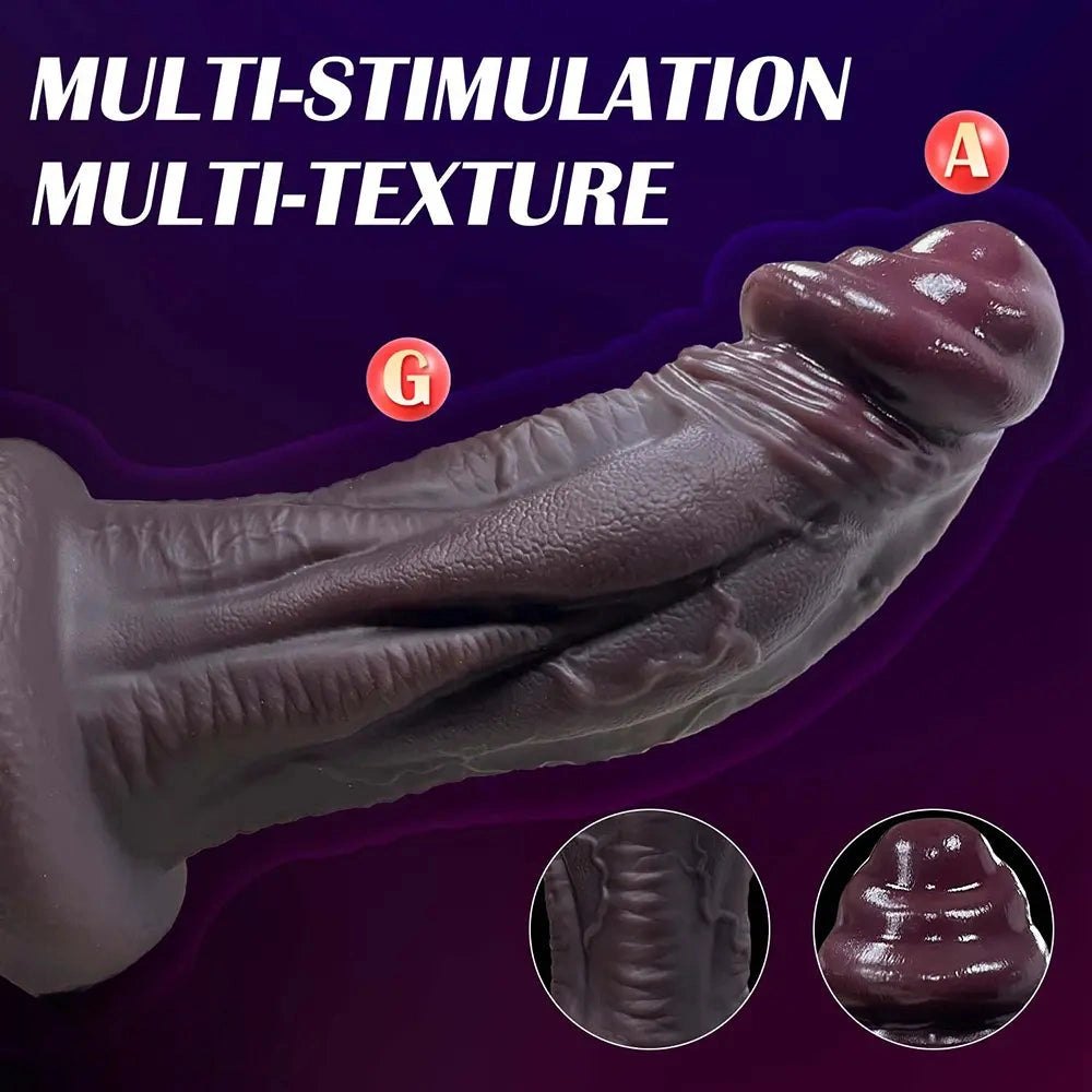 Thick veined silicone dildo with suction cup base, photo 8