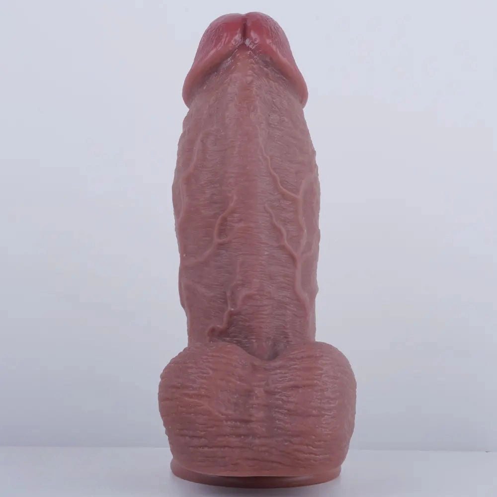 Veiny textured realistic dildo with flat base, photo 9