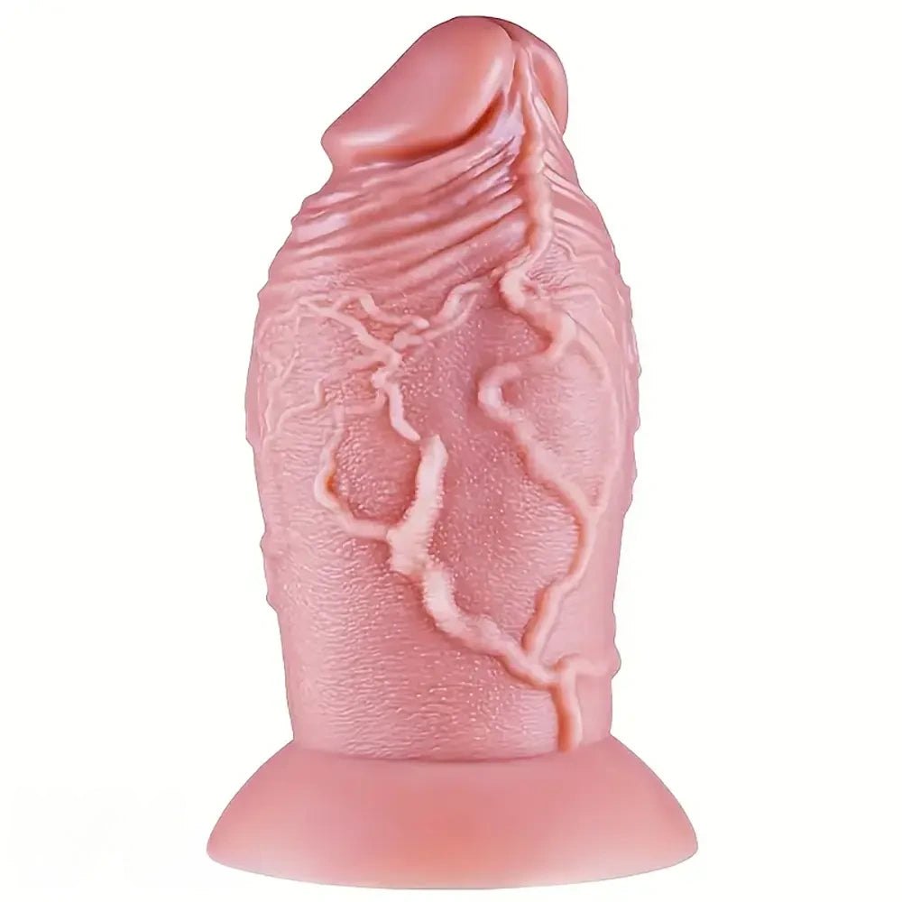Flesh pink veiny silicone suction cup dildo, photo 1