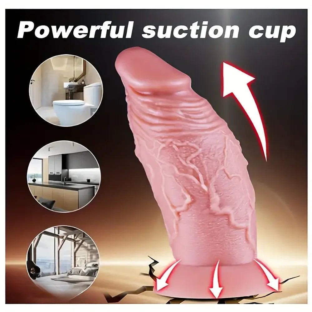 Flesh pink veiny silicone suction cup dildo, photo 7