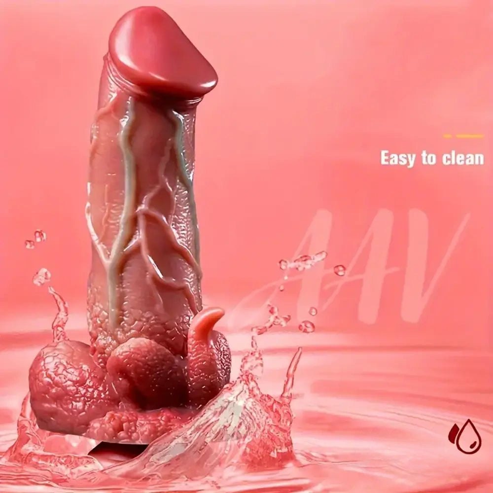 Flesh vibrating thrusting silicone dildo, photo 1