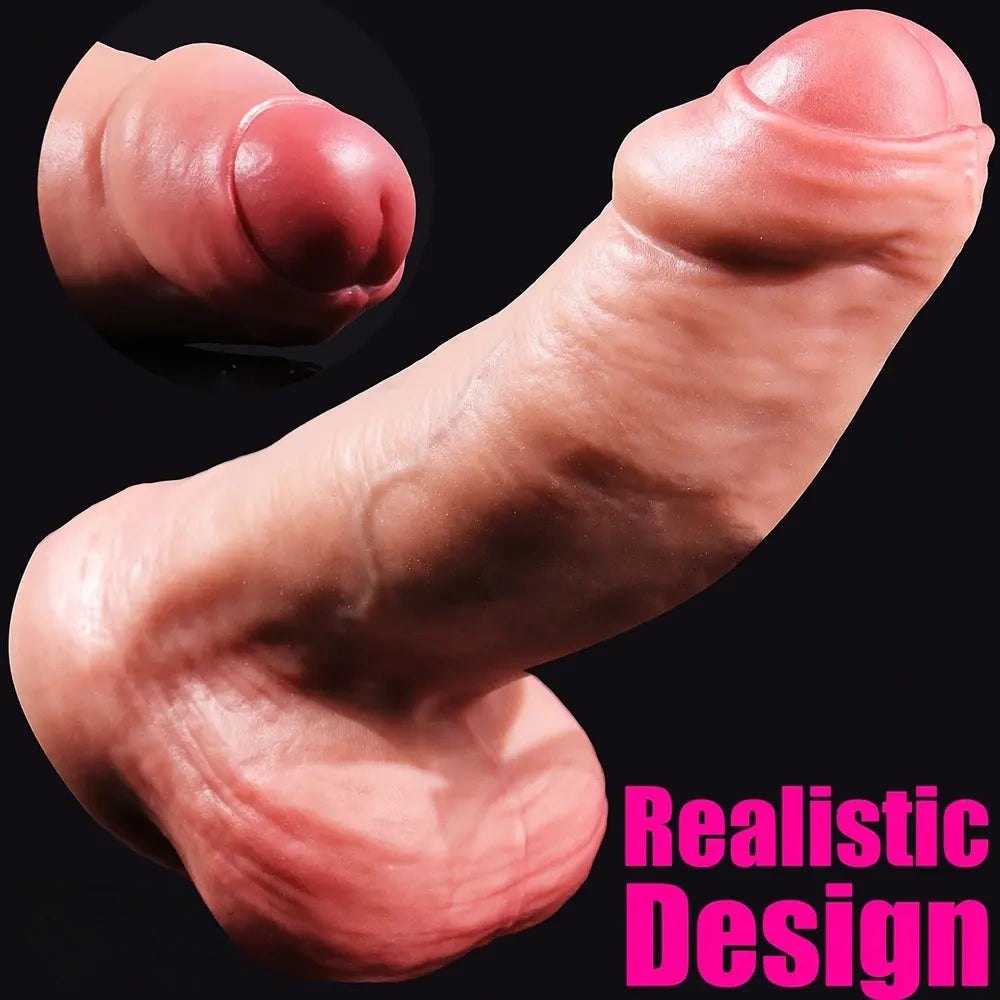Thickened uncut silicone dildo in three sizes, photo 3
