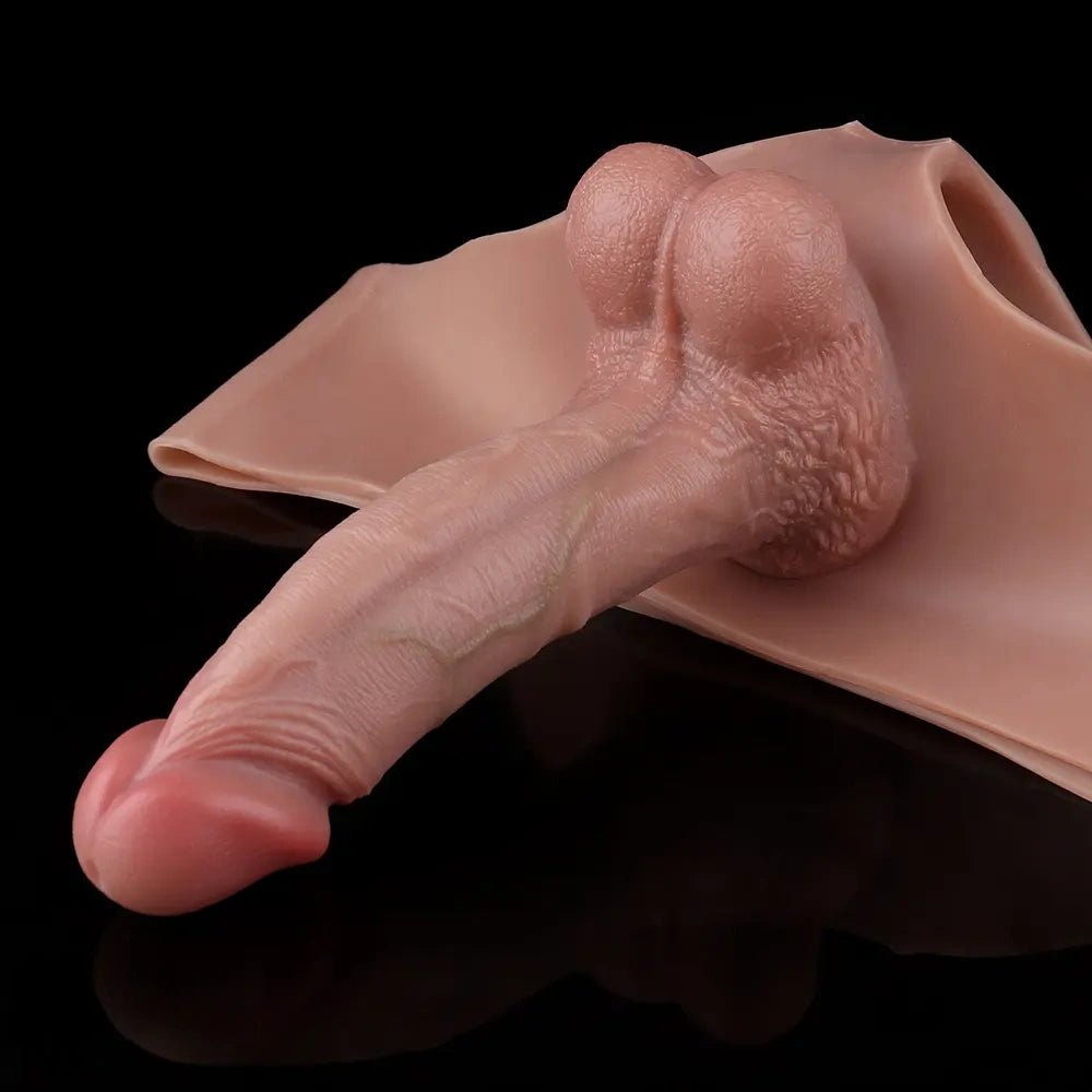 Flesh hollow silicone penis extender sleeve, photo 12