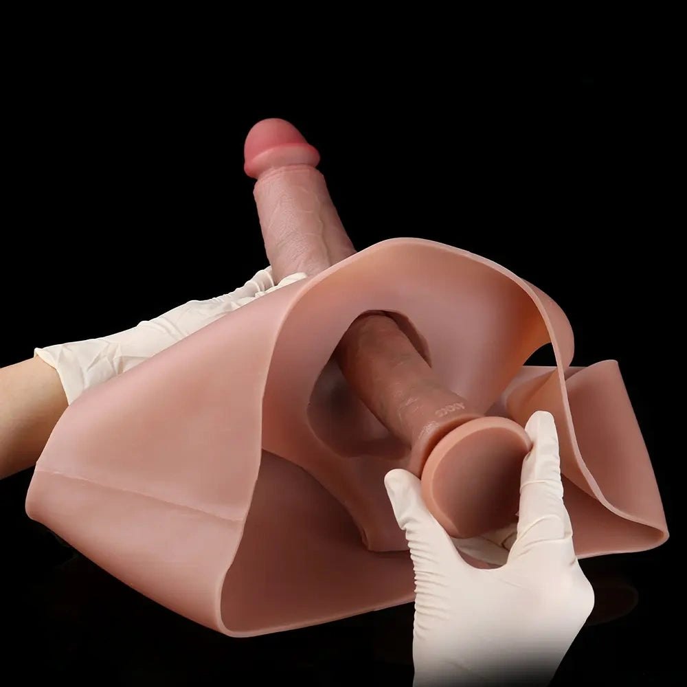 Flesh hollow silicone penis extender sleeve, photo 14