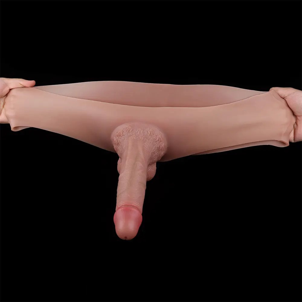 Flesh hollow silicone penis extender sleeve, photo 5