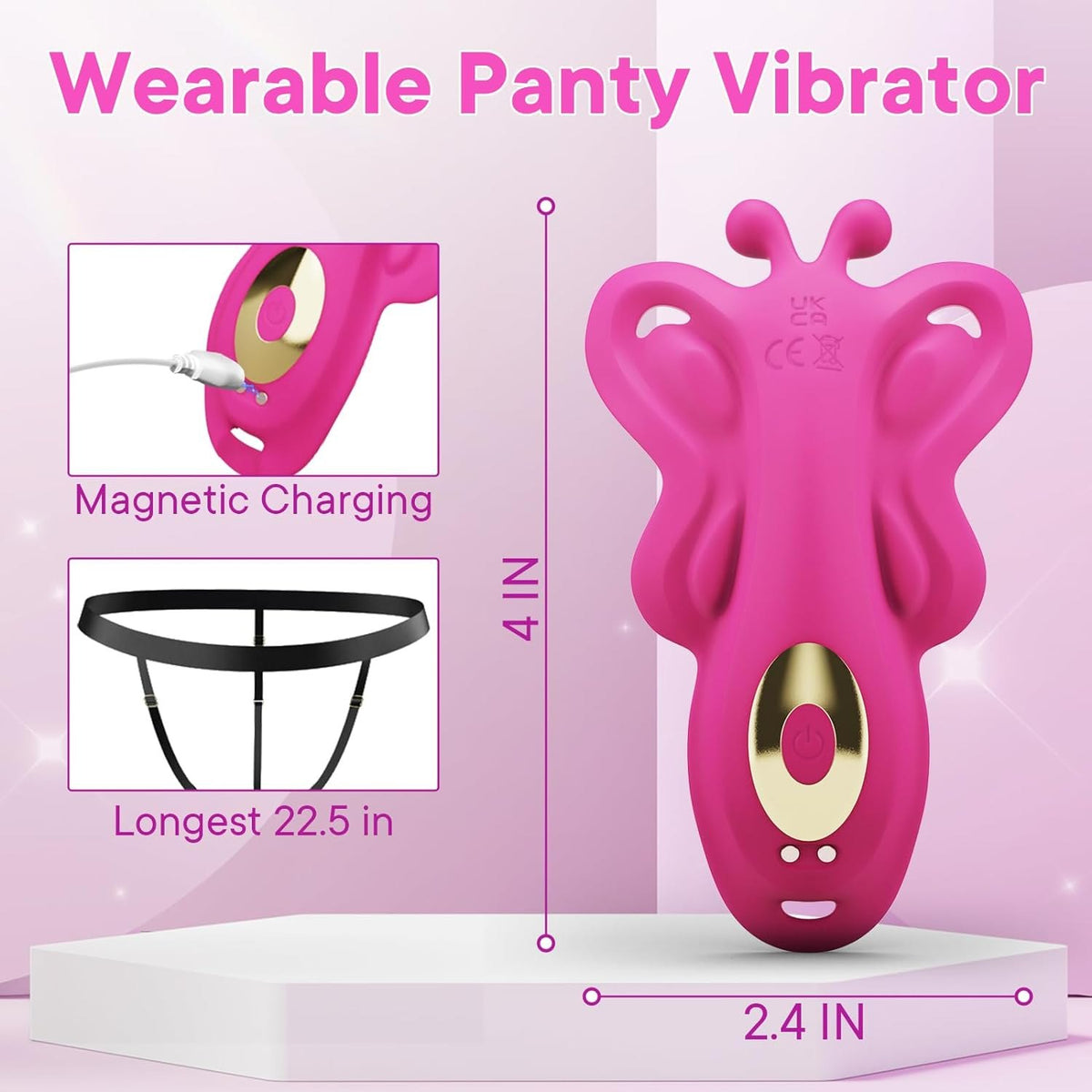 Thong-style butterfly wearable vibrator with phone app, photo 6