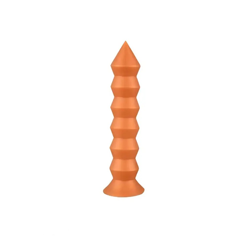 Gold thread spire ribbed silicone anal plug