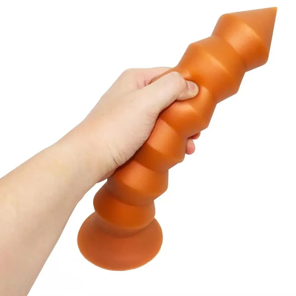 Thread spire ribbed silicone anal plug, photo 4