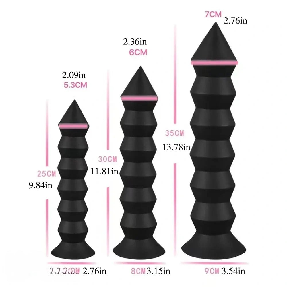 Thread spire ribbed silicone anal plug, photo 7