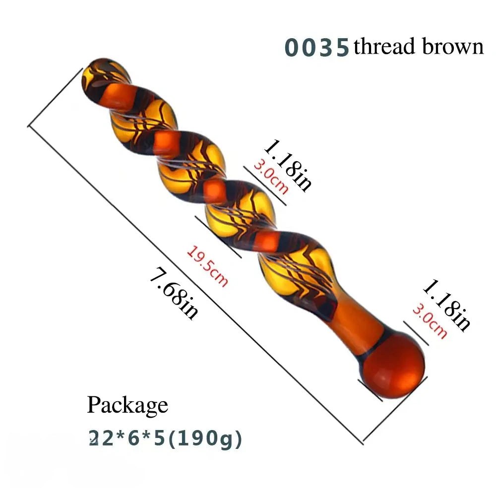 #4 multicolor threaded glass wand
