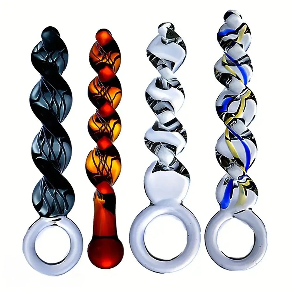 Multicolor threaded glass wand, photo 1