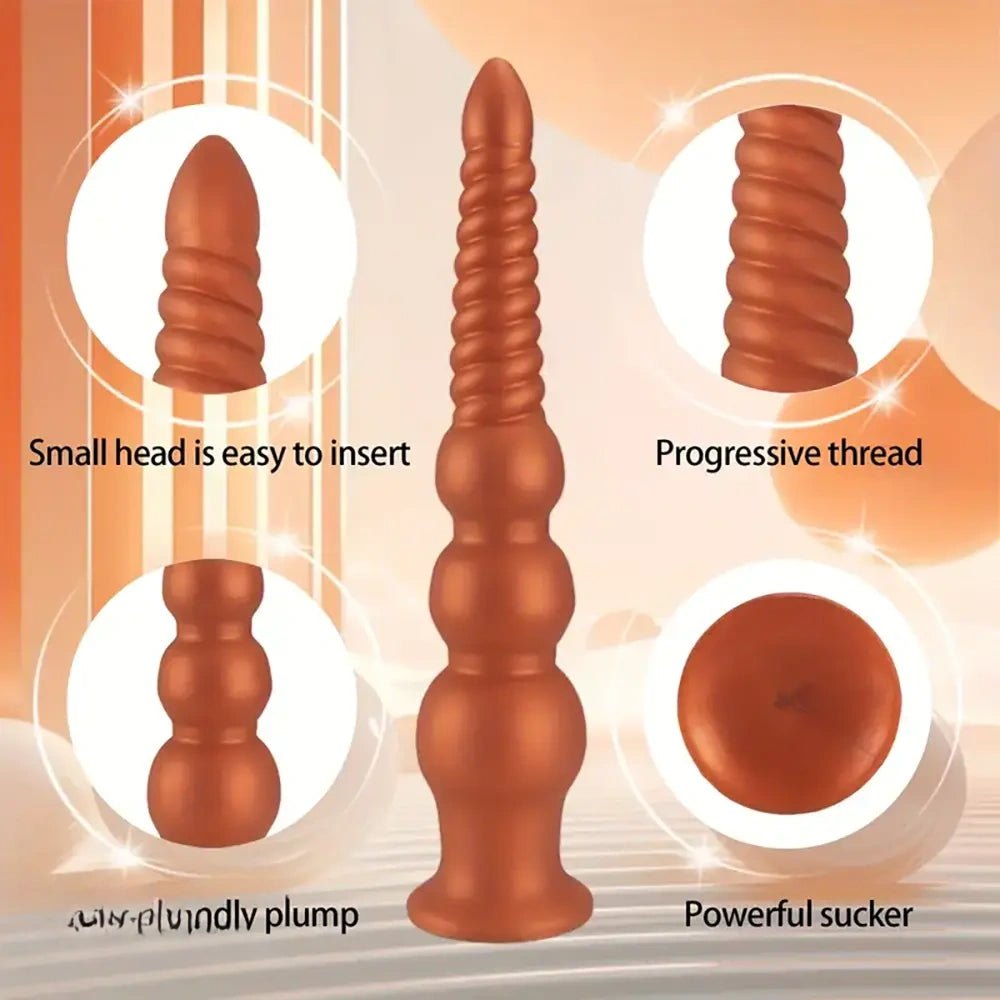 Threaded pagoda brown anal plug, photo 2