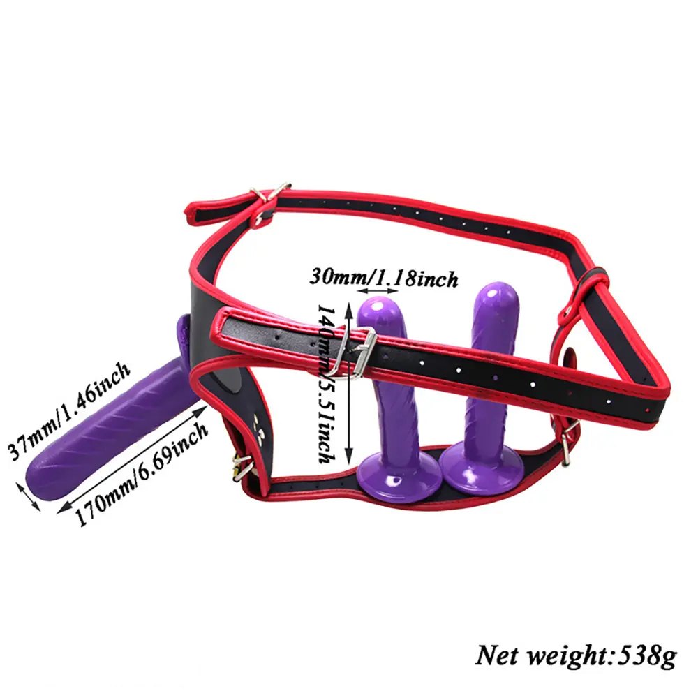 Strap-on harness set with three dildos, photo 4