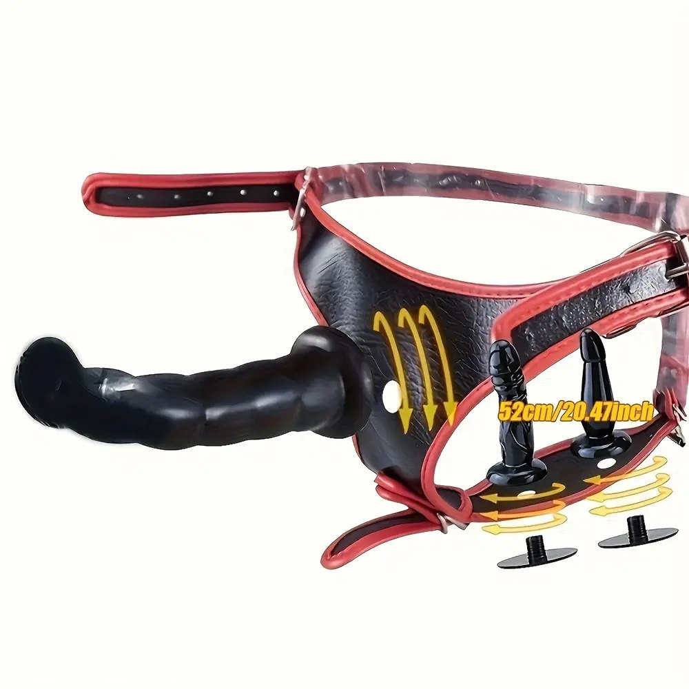 Black strap-on dildo harness set, photo 1