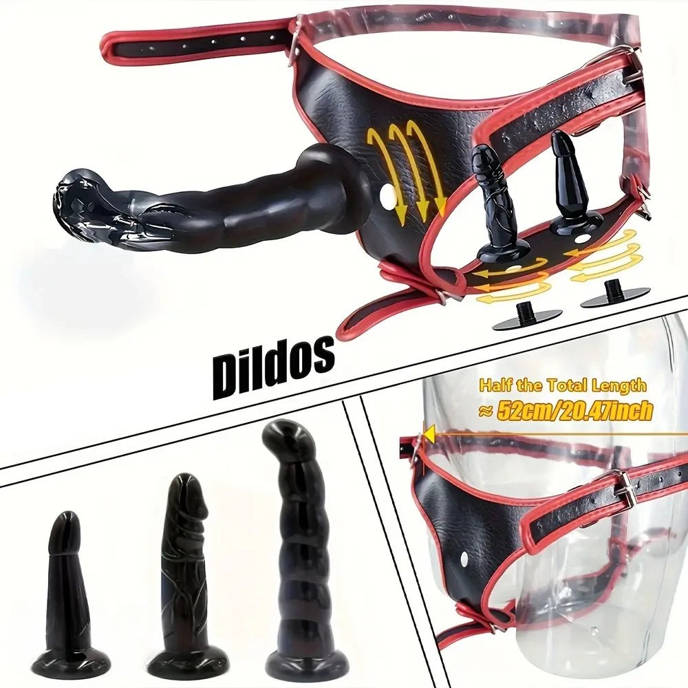 Black strap-on dildo harness set, photo 2