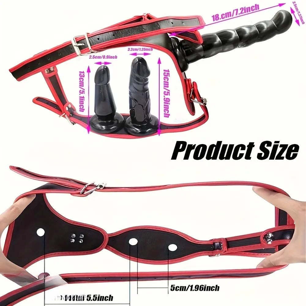 Black strap-on dildo harness set, photo 8