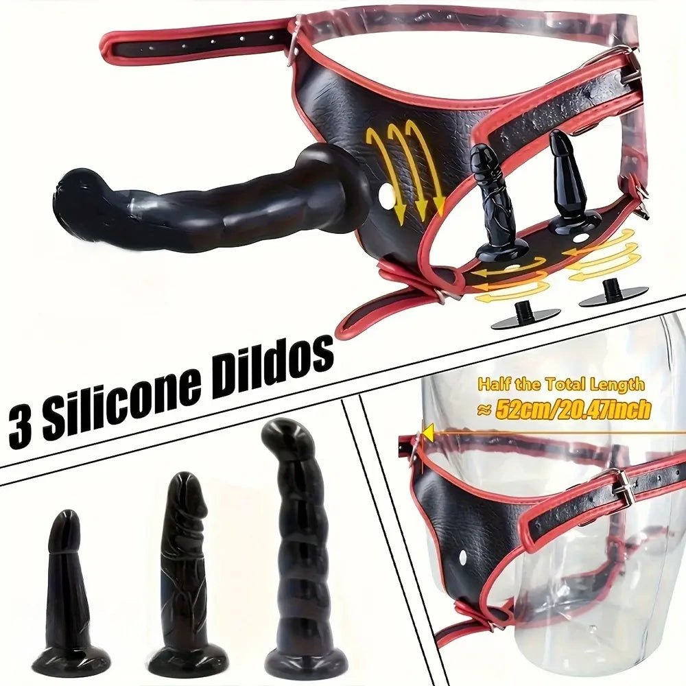Black strap-on dildo harness set, photo 9