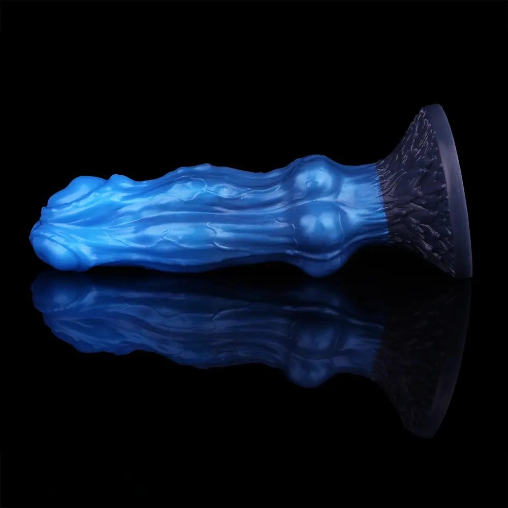Blue silicone three-headed wolf knot dildo, photo 10