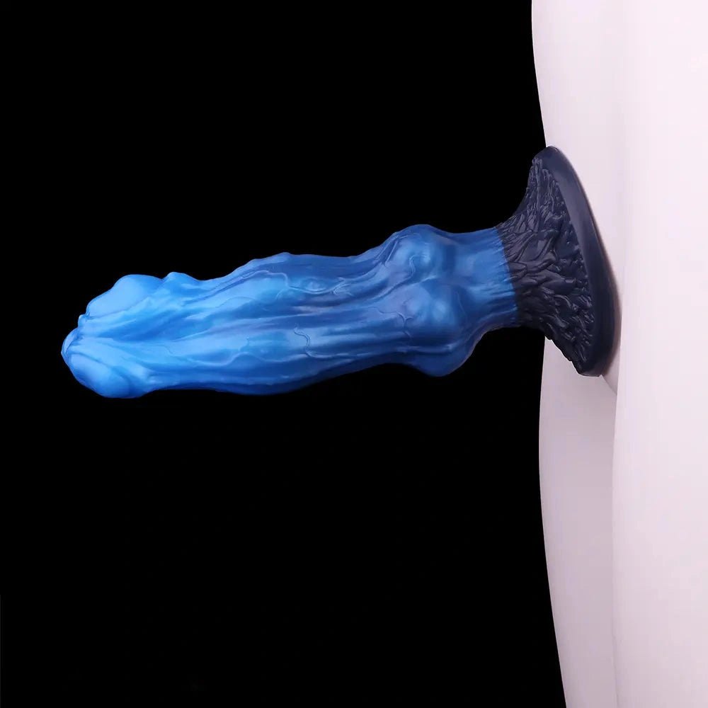 Blue silicone three-headed wolf knot dildo, photo 13