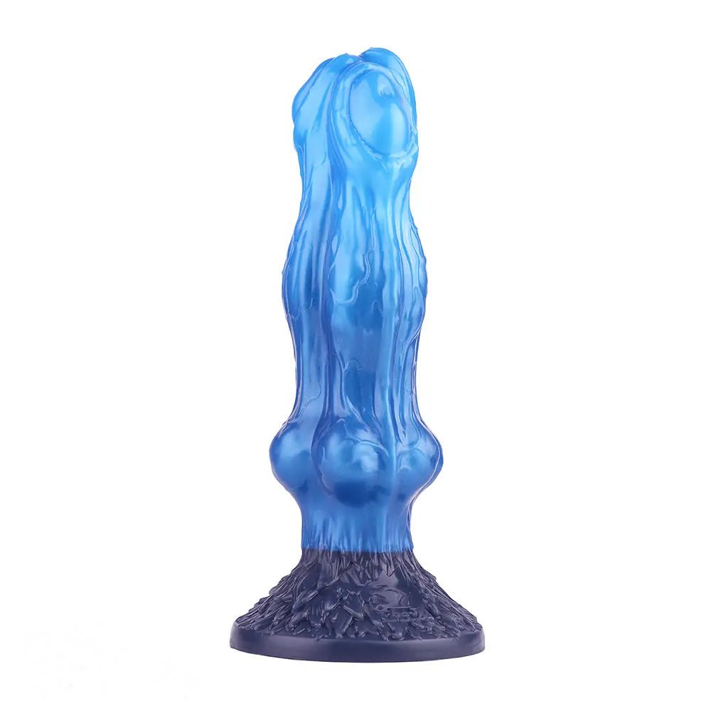 Blue silicone three-headed wolf knot dildo, photo 14