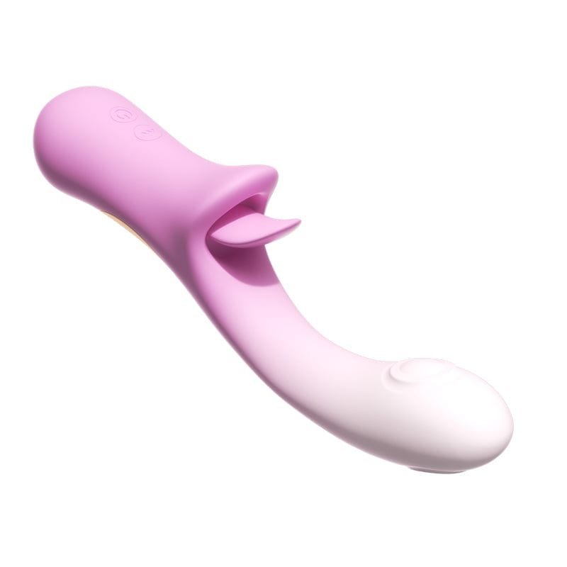 Pink silicone tongue-licking clit stimulator, photo 1