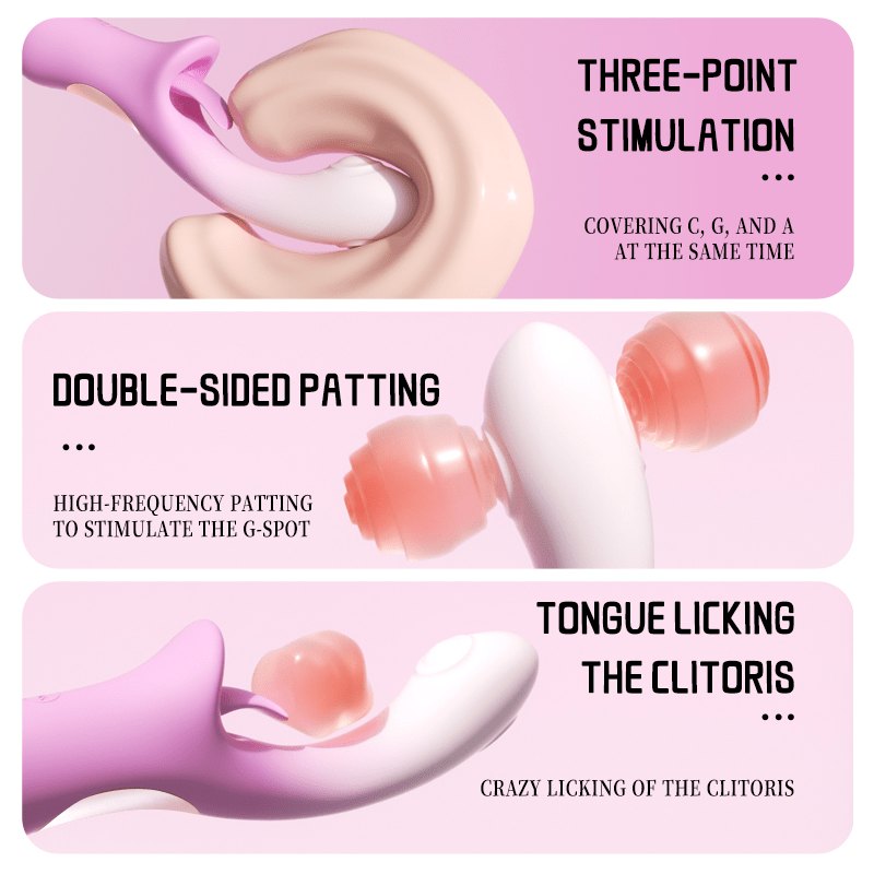 Pink silicone tongue-licking clit stimulator, photo 2