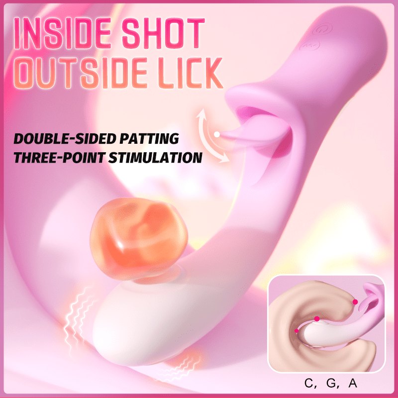 Pink silicone tongue-licking clit stimulator, photo 3