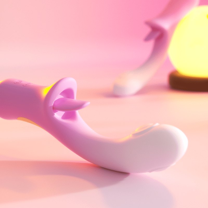 Pink silicone tongue-licking clit stimulator, photo 4