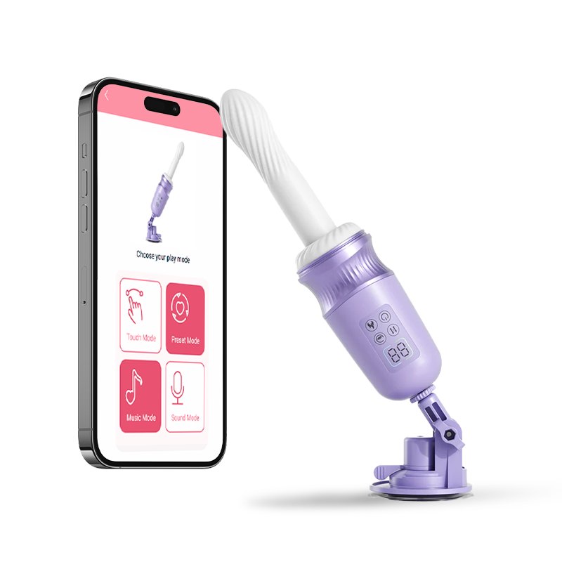 Purple thrusting heating dildo machine, photo 1