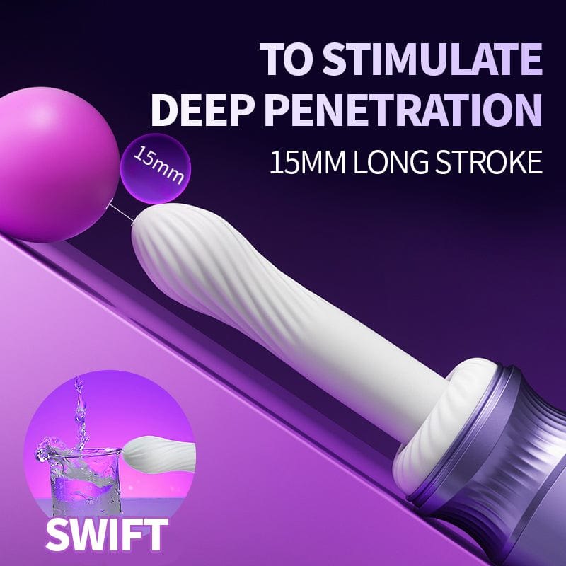 Purple thrusting heating dildo machine, photo 3