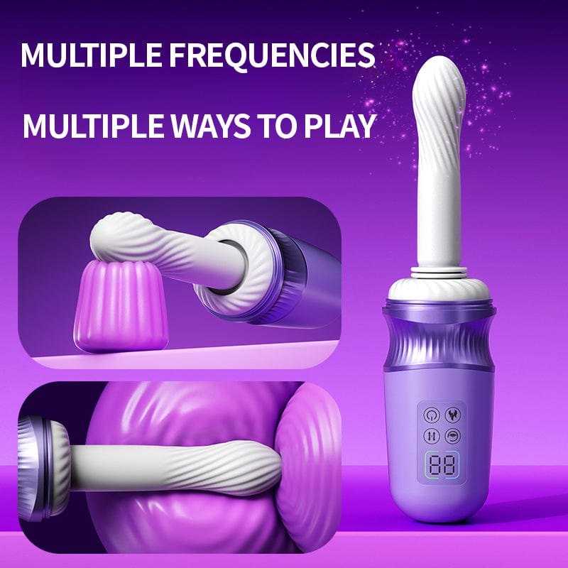 Purple thrusting heating dildo machine, photo 5