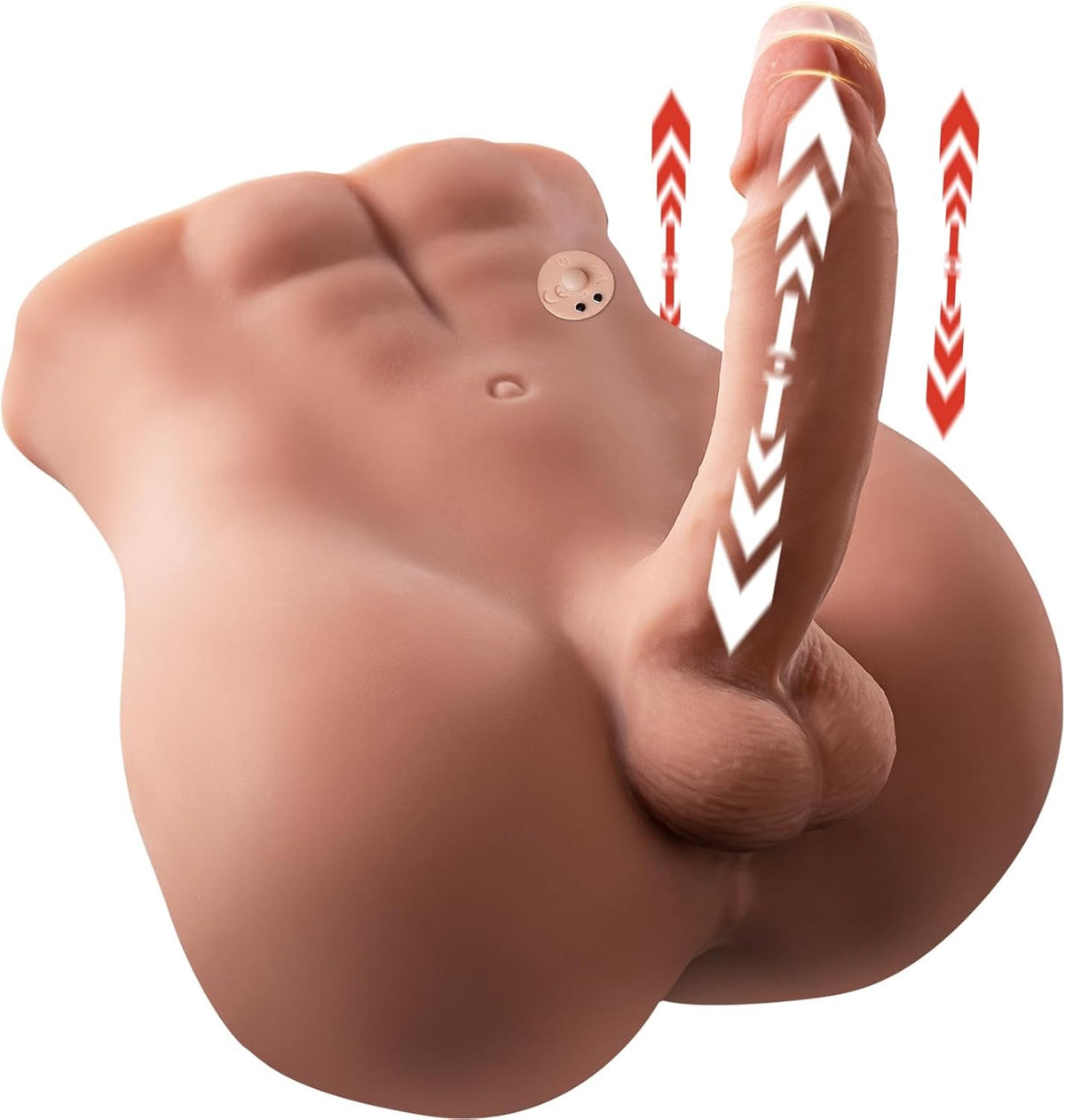 Flesh-toned male torso sex doll with thrusting dildo, photo 1